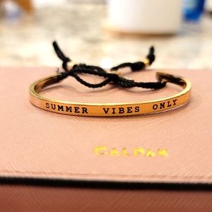 Boutique Adjustable Gold + Black Bracelet | Summer Vibes Only